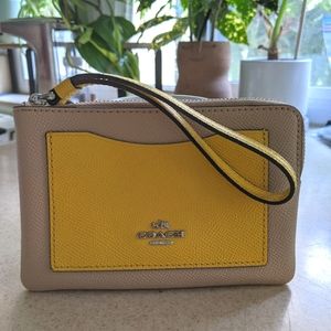 Coach corner zip wristlet